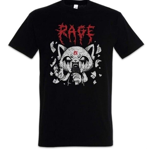 Vintage A Rage Turnbeutel Yeti Aggretsuko T-Shirt Mens Heavy Music DJ MC Black M - Picture 4 of 15